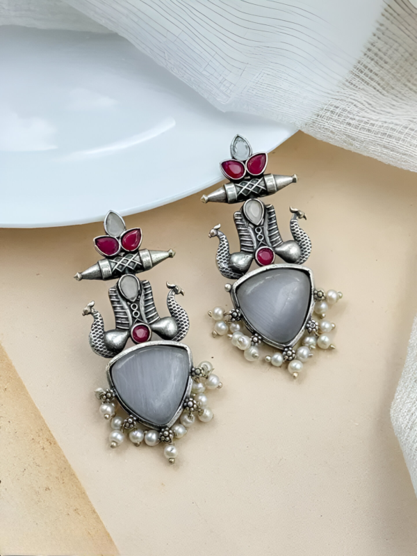 Beautiful Unique Design Stone Earring | Women's Latest Design Monalisa Stone Earrings - Image 5